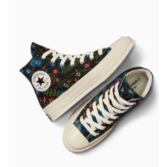 Converse Chuck 70 Black Floral Tapestry High Top Sneakers Women's 10 NIB - Picture 13 of 14